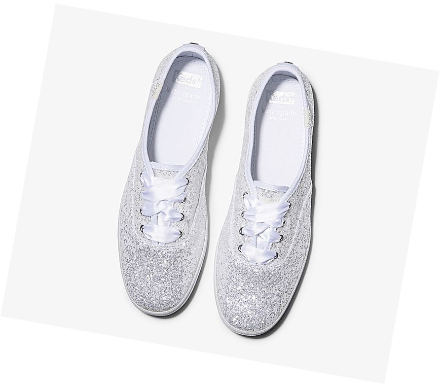 Best Keds Lace Up Shoes 2024 Womens x kate spade new york Champion Glitter White