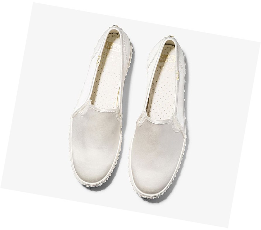 Best Womens Keds Slip On Shoes Reviews x kate spade new york Triple Decker Satin w Pearl Foxing Wedding Cream